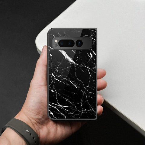 Google Pixel Fold Cover - Black Marble Series - HQ Premium Shine Durable Shatterproof Case