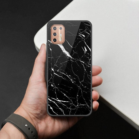 Motorola Moto G9 Plus Cover - Black Marble Series - HQ Premium Shine Durable Shatterproof Case
