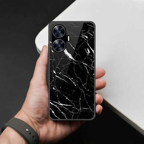 Realme C55 Cover - Black Marble Series - HQ Premium Shine Durable Shatterproof Case