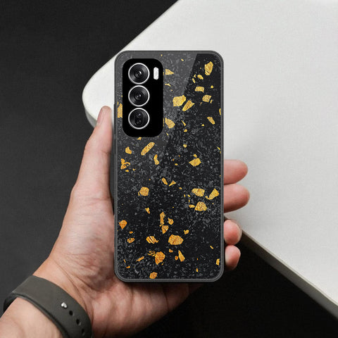 Oppo Reno 12 Cover - Black Marble Series - HQ Premium Shine Durable Shatterproof Case