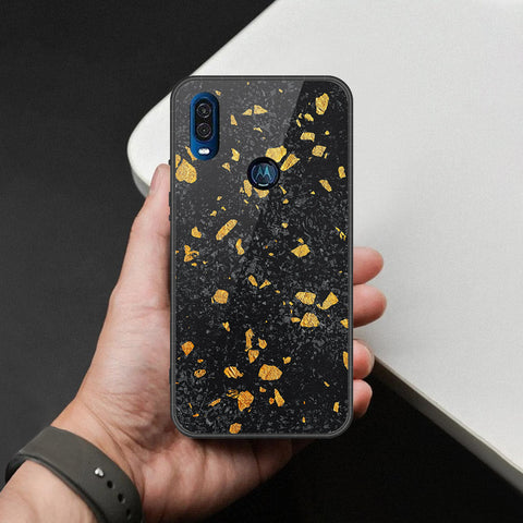 Motorola One Vision Cover - Black Marble Series - HQ Premium Shine Durable Shatterproof Case