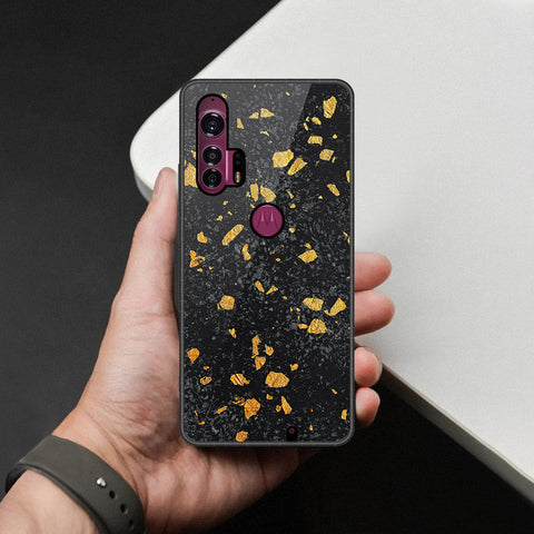 Motorola Edge Plus Cover - Black Marble Series - HQ Premium Shine Durable Shatterproof Case