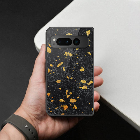 Google Pixel Fold Cover - Black Marble Series - HQ Premium Shine Durable Shatterproof Case