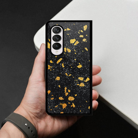 Samsung Galaxy Z Fold 4 5G Cover - Black Marble Series - HQ Premium Shine Durable Shatterproof Case
