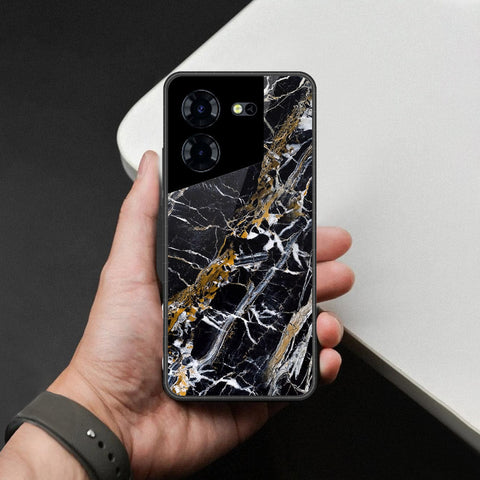 Tecno Pova 5 Cover - Black Marble Series - HQ Premium Shine Durable Shatterproof Case