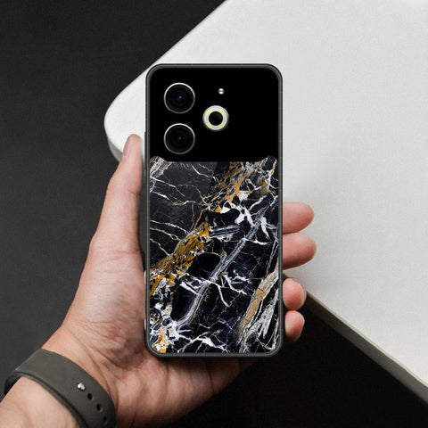Tecno Pova 6 Neo Cover - Black Marble Series - HQ Premium Shine Durable Shatterproof Case