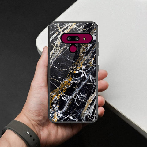 LG G8 ThinQ Cover - Black Marble Series - HQ Premium Shine Durable Shatterproof Case
