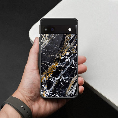 Google Pixel 6a Cover - Black Marble Series - HQ Premium Shine Durable Shatterproof Case