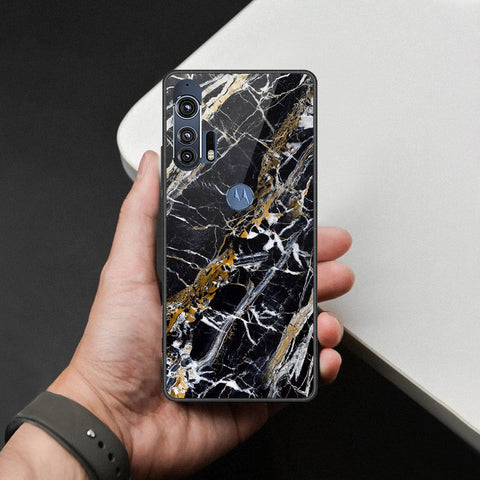 Motorola Edge Plus 2020 Cover - Black Marble Series - HQ Premium Shine Durable Shatterproof Case