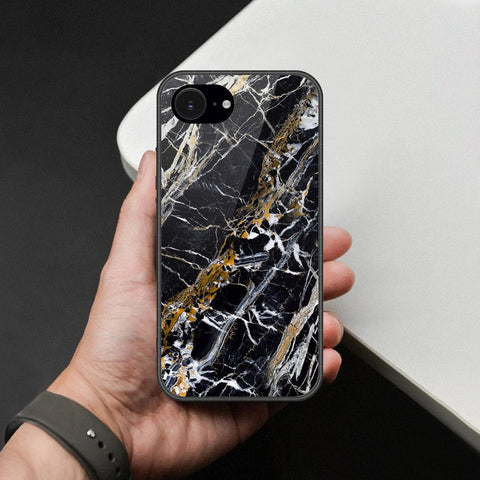 iPhone 16e Cover - Black Marble Series - HQ Premium Shine Durable Shatterproof Case