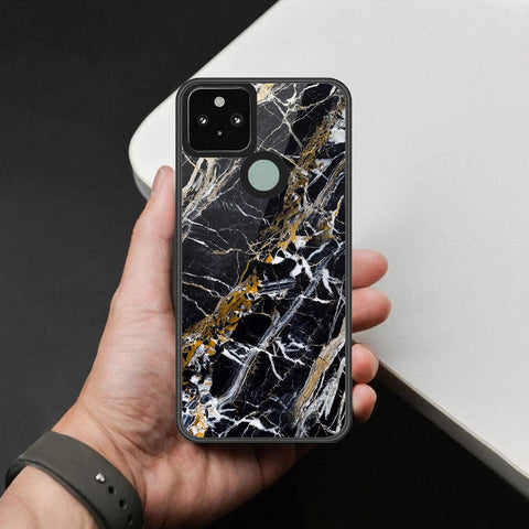 Google Pixel 4a 5G Cover - Black Marble Series - HQ Premium Shine Durable Shatterproof Case