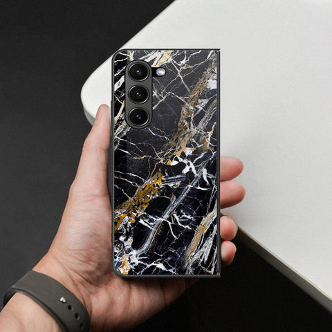 Samsung Galaxy Z Fold 6 5G Cover - Black Marble Series - HQ Premium Shine Durable Shatterproof Case