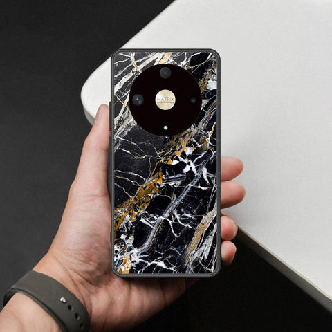 Honor X9a Cover - Black Marble Series - HQ Premium Shine Durable Shatterproof Case
