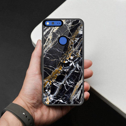 Google Pixel XL Cover - Black Marble Series - HQ Premium Shine Durable Shatterproof Case