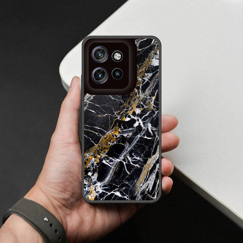 Motorola Edge 50 Neo Cover - Black Marble Series - HQ Premium Shine Durable Shatterproof Case