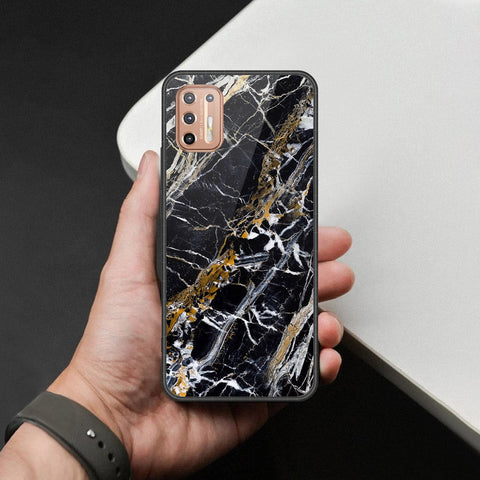 Motorola Moto G9 Plus Cover - Black Marble Series - HQ Premium Shine Durable Shatterproof Case