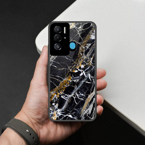 Tecno Pova Neo Cover - Black Marble Series - HQ Premium Shine Durable Shatterproof Case