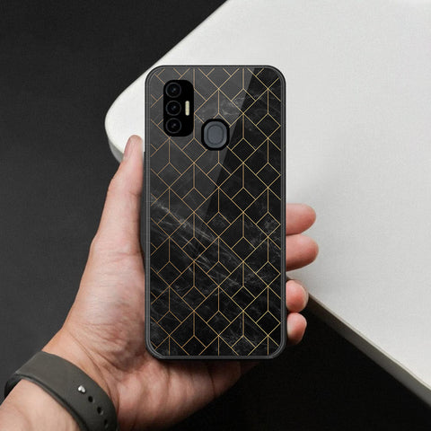 Tecno Spark 7T Cover - Black Marble Series - HQ Premium Shine Durable Shatterproof Case