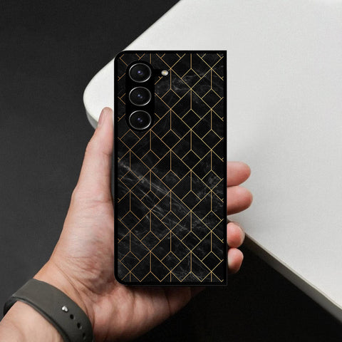 Samsung Galaxy Z Fold 5 5G Cover - Black Marble Series - HQ Premium Shine Durable Shatterproof Case