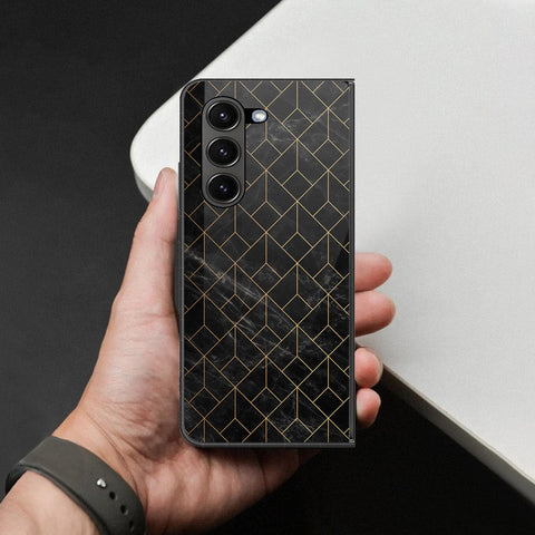 Samsung Galaxy Z Fold 6 5G Cover - Black Marble Series - HQ Premium Shine Durable Shatterproof Case