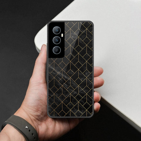 Realme C65 Cover - Black Marble Series - HQ Premium Shine Durable Shatterproof Case