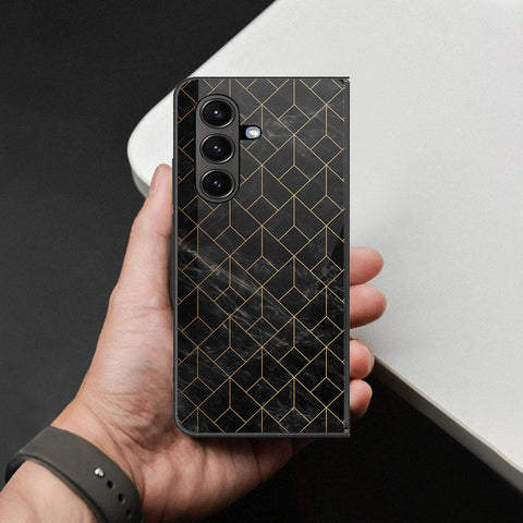 Samsung Galaxy Z Fold 7 Cover - Black Marble Series - HQ Premium Shine Durable Shatterproof Case