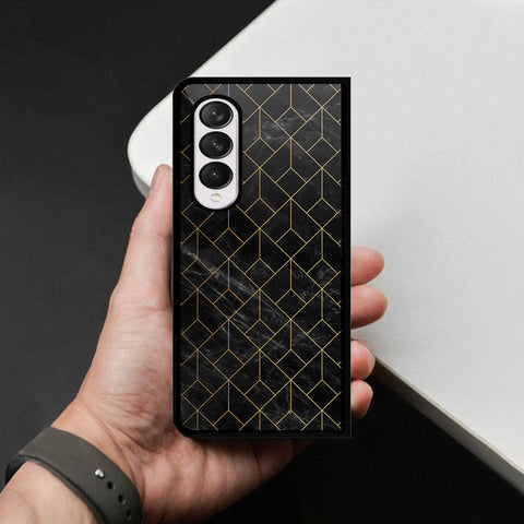 Samsung Galaxy Z Fold 4 5G Cover - Black Marble Series - HQ Premium Shine Durable Shatterproof Case