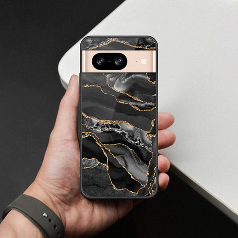 Google Pixel 8 Cover - Black Marble Series - HQ Premium Shine Durable Shatterproof Case
