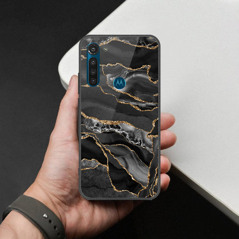 Motorola Moto G8 Power Cover - Black Marble Series - HQ Premium Shine Durable Shatterproof Case