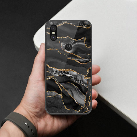 Motorola P30 Play Cover - Black Marble Series - HQ Premium Shine Durable Shatterproof Case