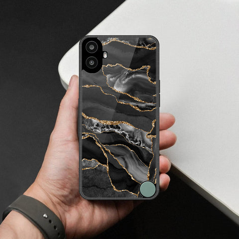 Nothing CMF Phone 1 Cover - Black Marble Series - HQ Premium Shine Durable Shatterproof Case