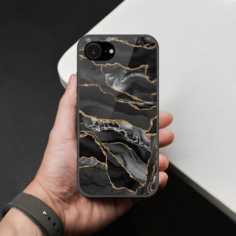 iPhone 16e Cover - Black Marble Series - HQ Premium Shine Durable Shatterproof Case