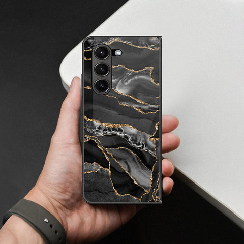 Samsung Galaxy Z Fold 6 5G Cover - Black Marble Series - HQ Premium Shine Durable Shatterproof Case