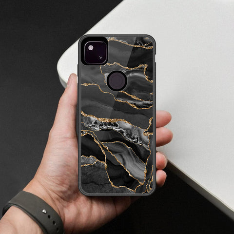Google Pixel 4a 4G Cover - Black Marble Series - HQ Premium Shine Durable Shatterproof Case