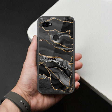 Google Pixel 3a XL Cover - Black Marble Series - HQ Premium Shine Durable Shatterproof Case