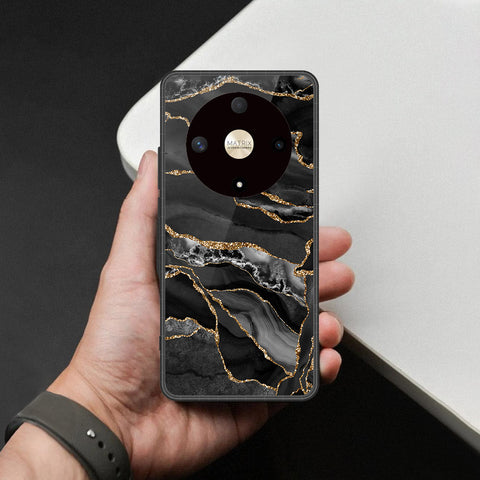 Honor Magic 6 Lite Cover - Black Marble Series - HQ Premium Shine Durable Shatterproof Case