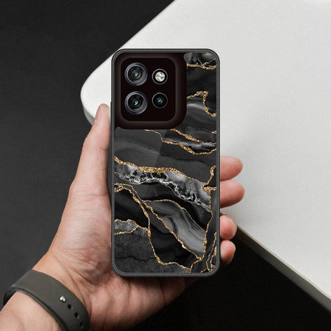 Motorola Edge 50 Neo Cover - Black Marble Series - HQ Premium Shine Durable Shatterproof Case