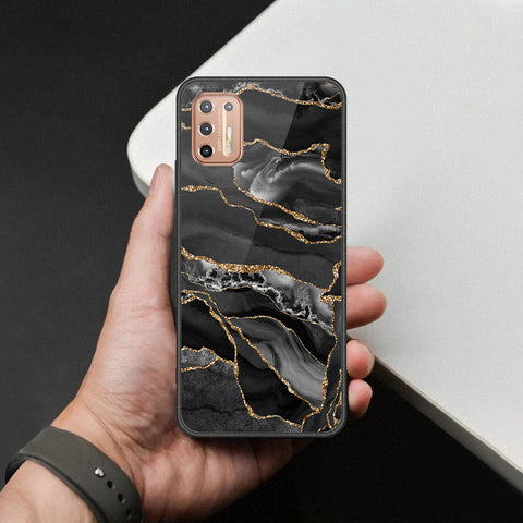 Motorola Moto G9 Plus Cover - Black Marble Series - HQ Premium Shine Durable Shatterproof Case