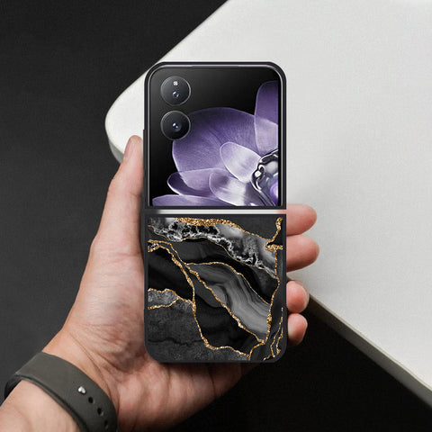 Xiaomi Mix Flip Cover - Black Marble Series - HQ Premium Shine Durable Shatterproof Case