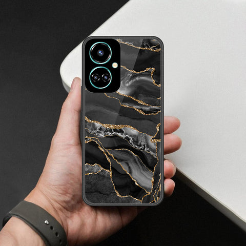 Tecno Camon 19 Pro Mondrian Cover - Black Marble Series - HQ Premium Shine Durable Shatterproof Case