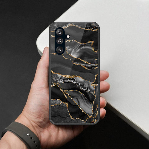 Samsung Galaxy M15 Cover - Black Marble Series - HQ Premium Shine Durable Shatterproof Case