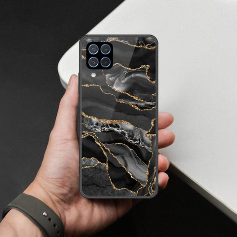Samsung Galaxy F62 Cover - Black Marble Series - HQ Premium Shine Durable Shatterproof Case