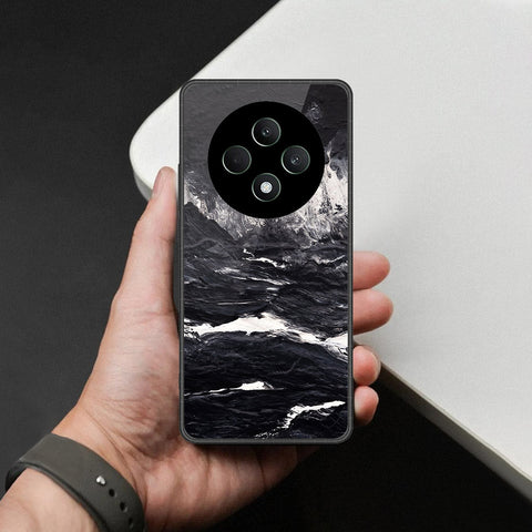 Oppo Reno 12F Cover - Black Marble Series - HQ Premium Shine Durable Shatterproof Case