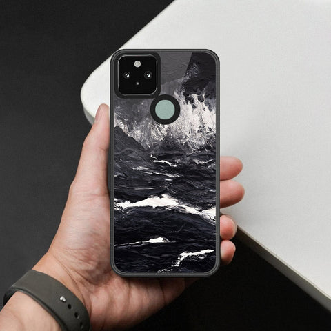 Google Pixel 5 Cover - Black Marble Series - HQ Premium Shine Durable Shatterproof Case