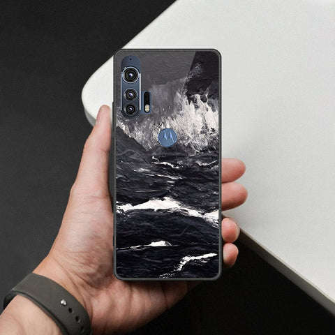 Motorola Edge Plus 2020 Cover - Black Marble Series - HQ Premium Shine Durable Shatterproof Case