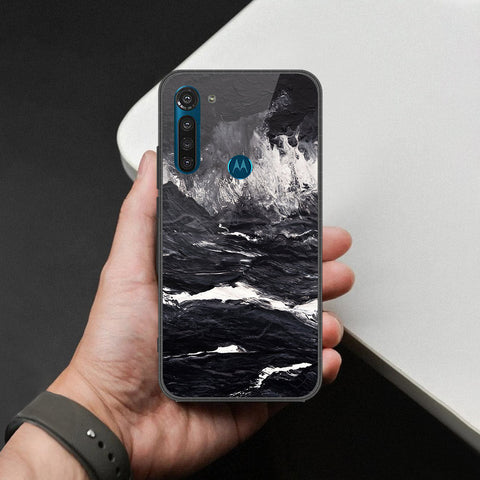 Motorola Moto G8 Power Cover - Black Marble Series - HQ Premium Shine Durable Shatterproof Case
