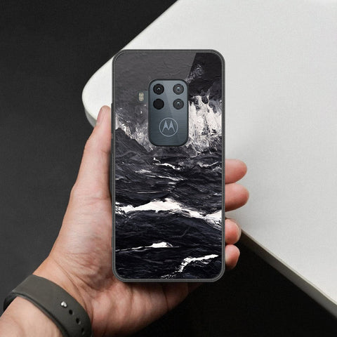 Motorola One Zoom Cover - Black Marble Series - HQ Premium Shine Durable Shatterproof Case