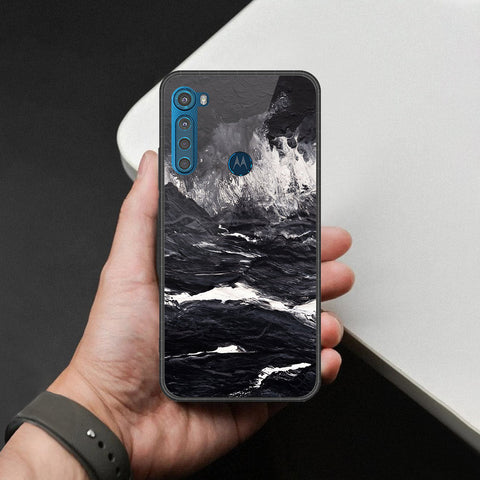 Motorola One Fusion Plus Cover - Black Marble Series - HQ Premium Shine Durable Shatterproof Case