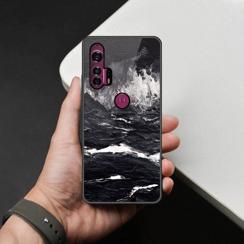 Motorola Edge Plus Cover - Black Marble Series - HQ Premium Shine Durable Shatterproof Case