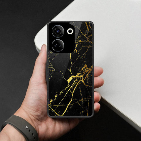 Tecno Camon 20 Cover - Black Marble Series - HQ Premium Shine Durable Shatterproof Case